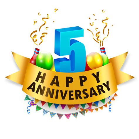Happy 5th Anniversary Celebration, Vector Illustration 24722997 Vector ...