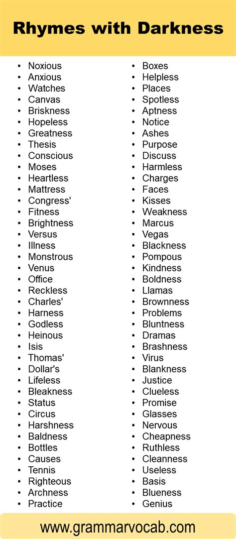 Rhymes with Darkness - GrammarVocab