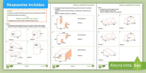 Ficha de actividad: Volumen y superficie de un prisma