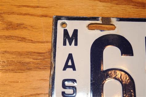 1910 MA License Plate Original Porcelain, Early Massachusetts Car Tag ...