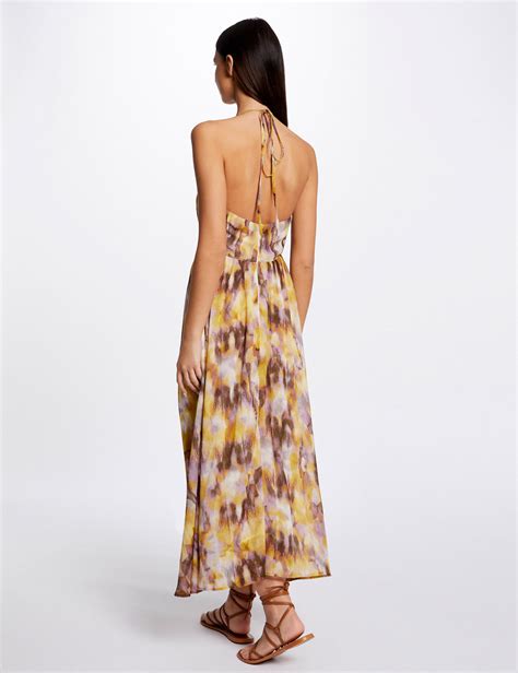 Maxi A-line dress with abstract print multico ladies' | Morgan
