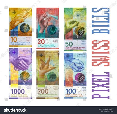 Vector Set Pixelated Mosaic Banknotes Switzerland Stock Vector (Royalty Free) 2243911499 ...