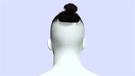 Man Bun -Low Fade Hair Cut 3D Model by khaloui
