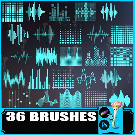 ArtStation - 36 Sound Wave & Audio Frequency Stamp Brushes for ...