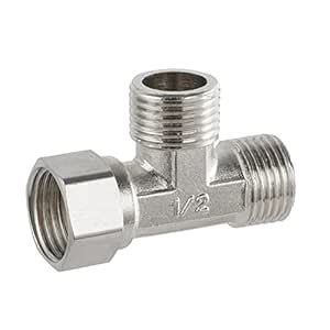 Fitvell Stainless 1/2" G 3 Way Diverter T Connector Adapter Valve for ...