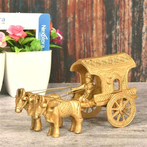 Buy Nexplora Industries Pvt. Ltd. Brass Bullock Cart Showpiece Statue ...