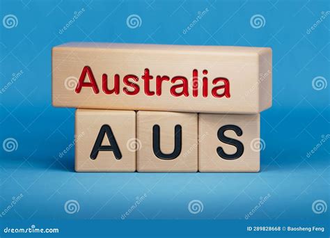Australia And AUS Symbol. Concept Words Australia And AUS On Wooden ...