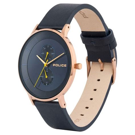Buy Online Police Quartz Multifunction Blue Dial Leather Strap Watch ...
