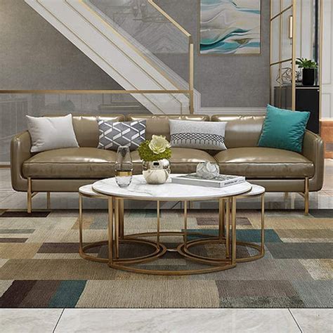 Designer Trio Golden Nesting Tables Set of 3 – Decor Mantra