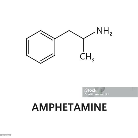 Amphetamine Synthetic Drug Molecule Formula Stock Illustration ...