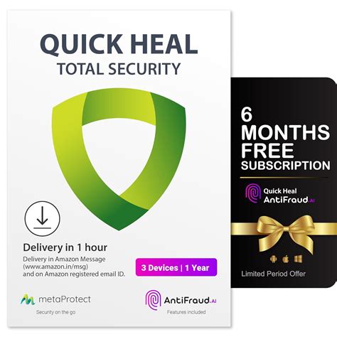 Quick Heal Total Security | Windows PC/Laptop | 3 User, 1 Year | Dark ...