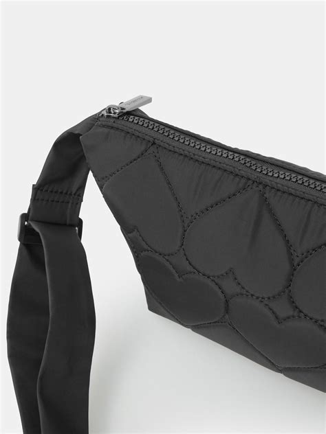 Buy Accessorize London Women's Black Heart Quilted Sling Crossbody Bag ...