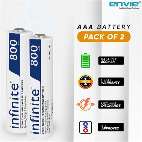 Buy ENVIE (AAA 800 2PL) Infinite AAA 800 2PL Rechargeable BatteryOnline ...