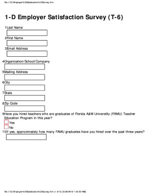 Fillable Online famu Employer Satisfaction Survey Form Fax Email Print ...