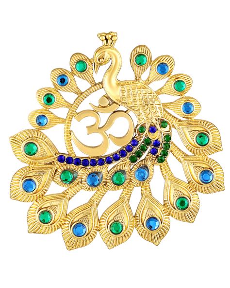 Om Peacock-Shaped Designer Brooch