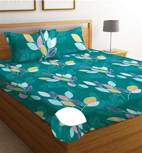 BSB HOME Premium Cotton Elastic Fitted Bedsheets with 2 Pillow Covers