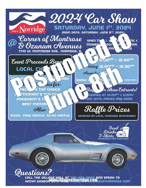 2024 Village of Norridge Car Show - RESCHEDULED TO JUNE 8, 7740 W ...