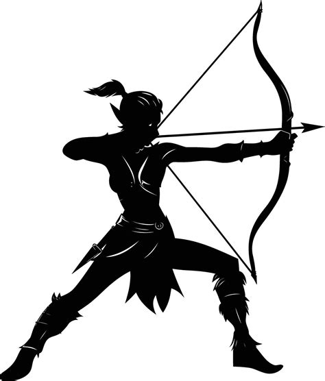 AI generated Silhouette elf or elves mythical race from game archer ...