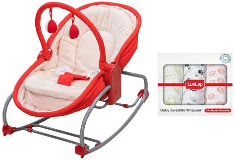Luvlap 3 in 1 Rocker Napper - with Musical Vibrations - Red & LuvLap ...