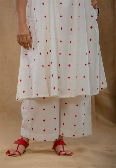 Raahi White Hand Block Print Cotton A Line Co-Ord Set – THE INDIAN ...