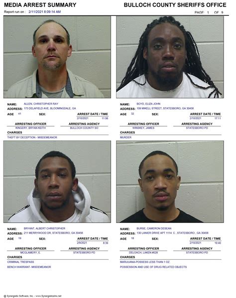 02/11/2021 Booking Report for Bulloch County - AllOnGeorgia