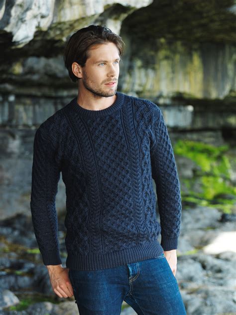Heavyweight Merino Wool Aran Sweater This sweater features the ...