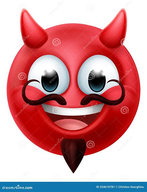 Devil Emoji Emoticon Man Face Cartoon Icon Mascot Stock Vector ...