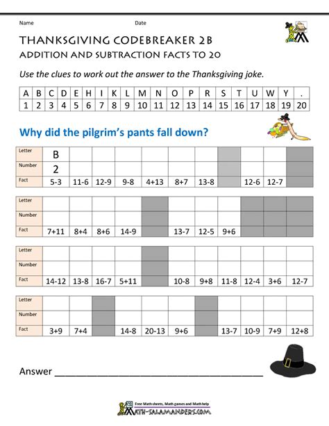 Image result for Thanksgiving Math Activity