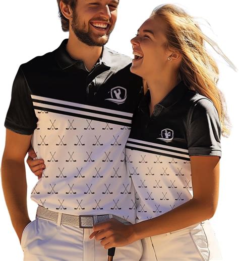 Personalized Black and White Golf Shirt for Couples - Matching Polo ...