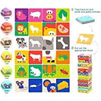 Buy TOP BRIGHT Color Wooden Blocks Animal Stacking Game for Kids 51 ...