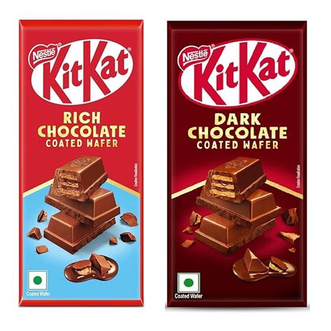 Nestle KITKAT Dark Chocolate & Rich Chocolate Coated Wafer (2 x 150g ...