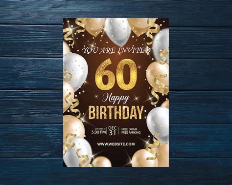 Images de Carte invitation anniversaire 60 ans a imprimer ...