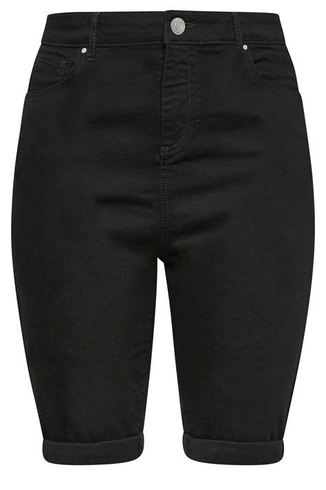 YOURS Curve Plus Size Black Denim Shorts | Yours Clothing