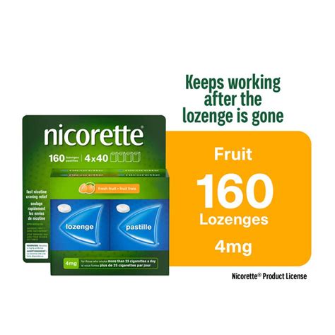 Nicorette Nicotine Fruit 4mg 160 Lozenge (1 ct) Delivery or Pickup Near ...