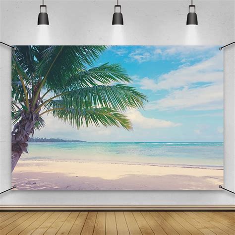 Buy AWERT 6x3.6ft Summer Sea Banner Hawaiian Beach Palm Tree Sunny Sky ...