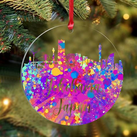Buy Japan Yokohama Ornament, City Silhouette Acrylic Xmas Tree ...