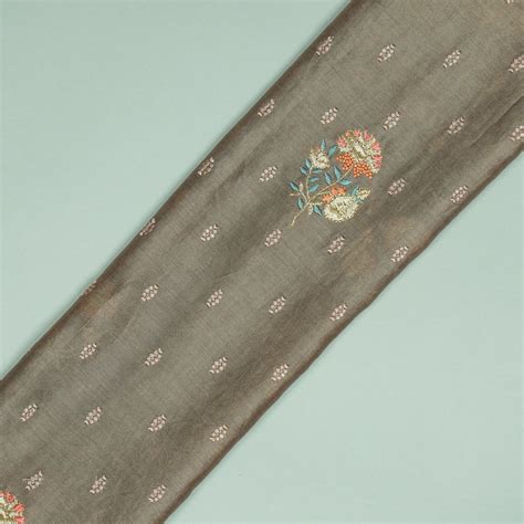 Hand Embroidery Lookalike Buta Buti Mixture on Mouse Silk Chanderi ...