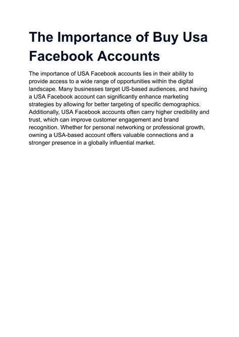 PPT - The Importance of Buy Usa Facebook Accounts PowerPoint ...