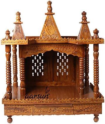 Aarsun Woods Wood Handcrafted Temple (Brown_24 Inch X 14 Inch X 36 Inch ...