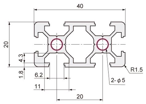 2040 Aluminum Frame Slot Width 6 | MISUMI | MISUMI India