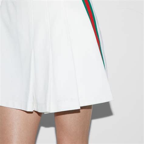 Technical jersey skort with Web in off white | GUCCI® US