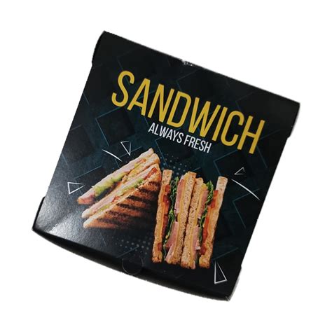 Printed Sandwich Box(pack of 25) Black for Cafes, Bakery, Resturants ...