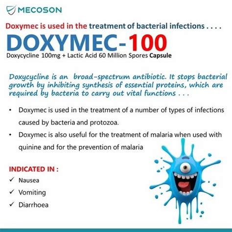 Antibiotic Medicines - Doxycycline 100 Mg And Lactic Acid Bacillus ...