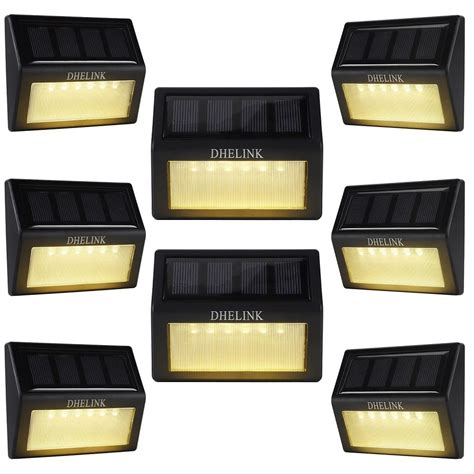 8 Pack Outdoor Solar Deck Lights, 6 LED Solar Step Lights Outdoor ...