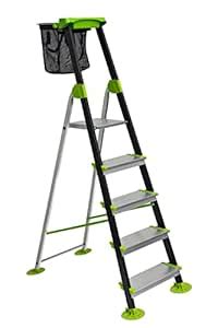 ABRU 5 Tread Garden Platform Step Ladder with Fruit Picking Basket and ...