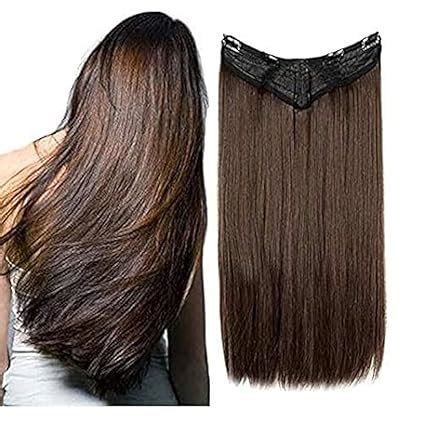 BeatStock,Women's Natural Brown Straight Hair Extensions in 24 inch,5 ...