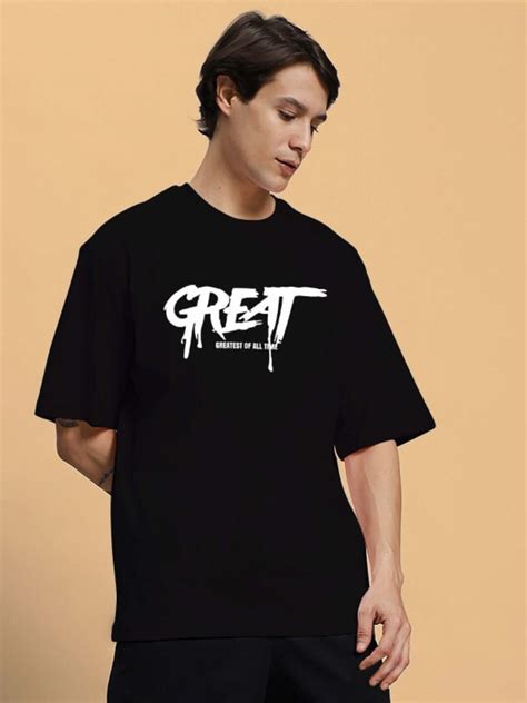 GREAT PRINTED OVERSIZED T-SHIRT BLACK | Buy Online at Wearduds India