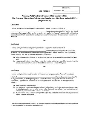 Fillable Online lisburncastlereagh gov HSC FORM 31 Application No ...