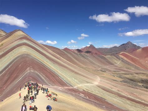 Rainbow Mountain in Cusco Peru. At about 5200m above sea level, there ...