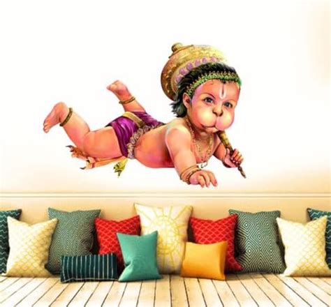 Sticker Studio PVC Vinyl Bal Hanuman 3D Self Adhesive Sticker for Hall ...